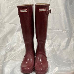 Maroon Hunter boots